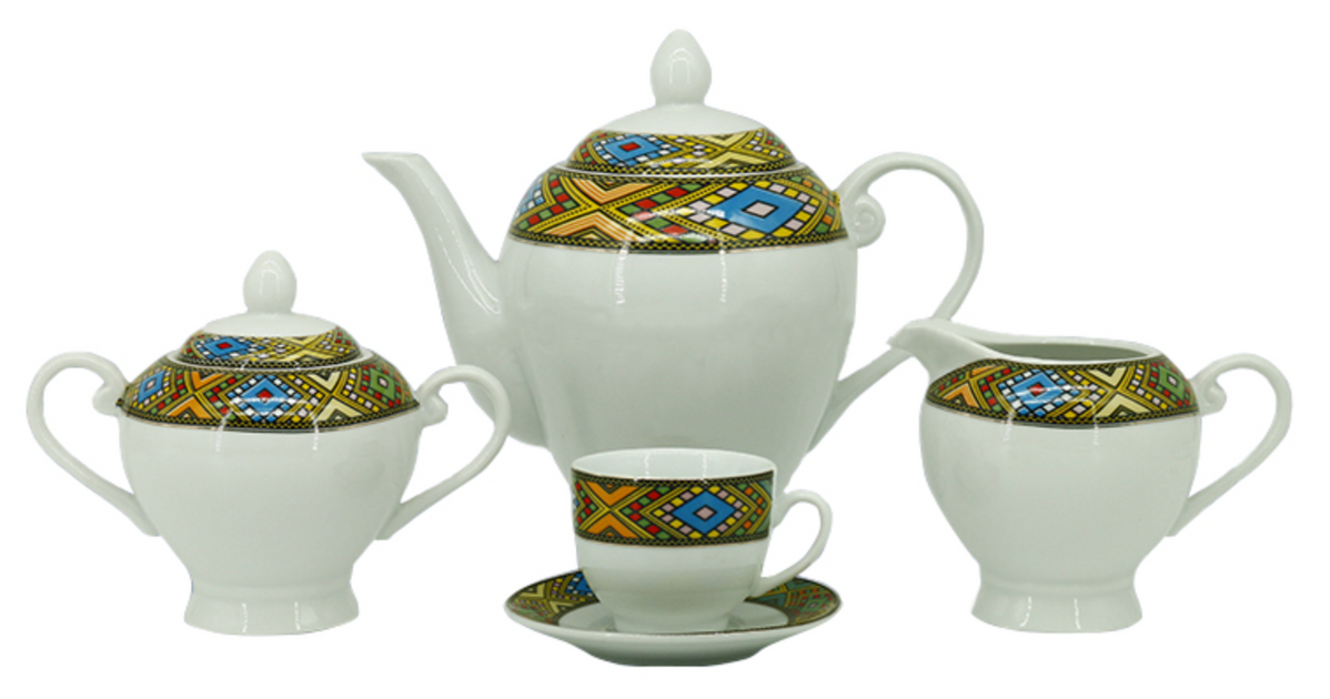Coffee set- 12 piece Ethiopian Traditional size coffee cups & saucers